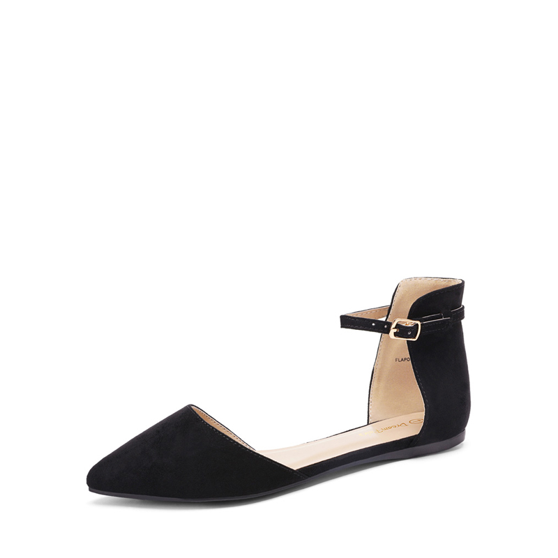 Black flats with ankle strap discount